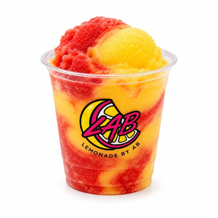 Strawberry mango swirl water ice